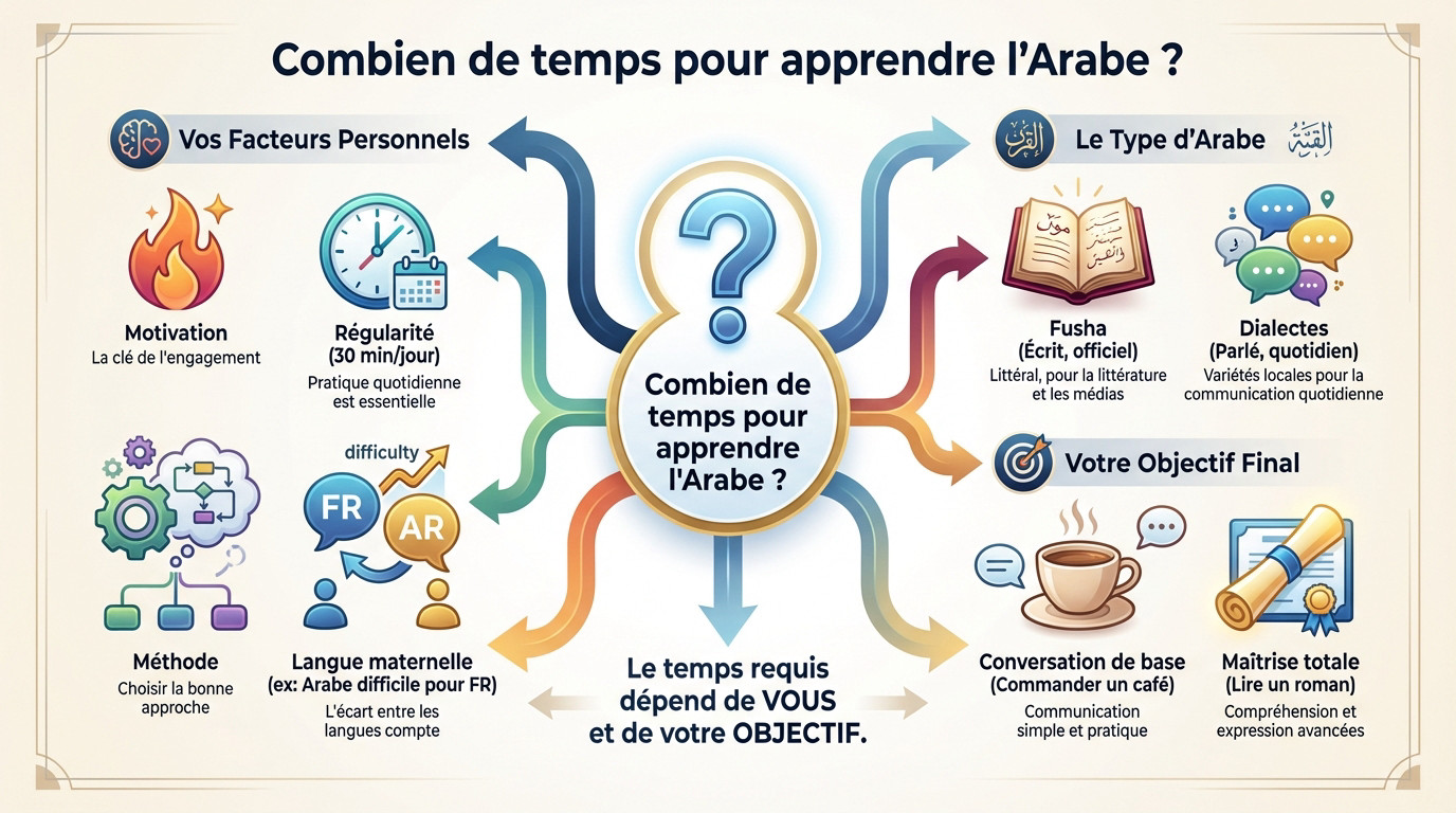 Facteurs clés influençant la durée d'apprentissage de la langue arabe