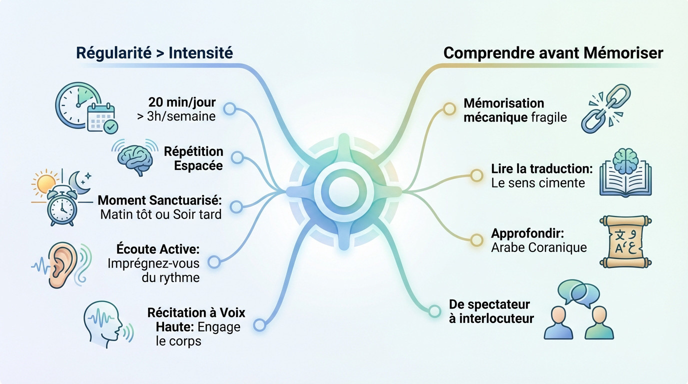 Clés pour une pratique efficace et durable de l'apprentissage du Coran