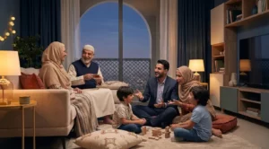 image représentant une famille arabe