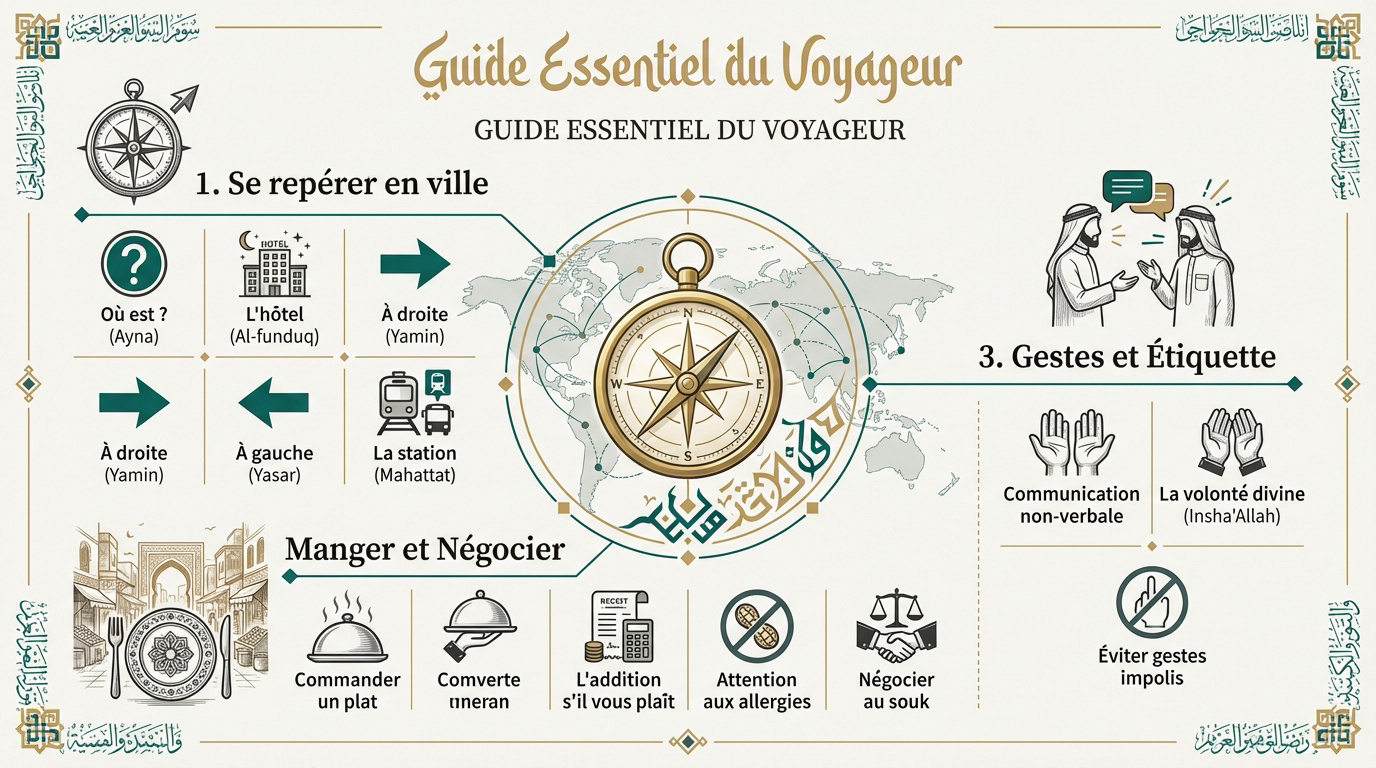 Guide pratique pour utiliser une phrase arabe en voyage