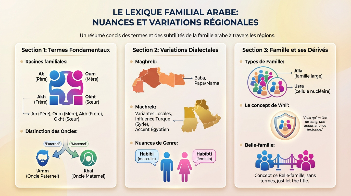 Lexique de la famille arabe et ses nuances régionales