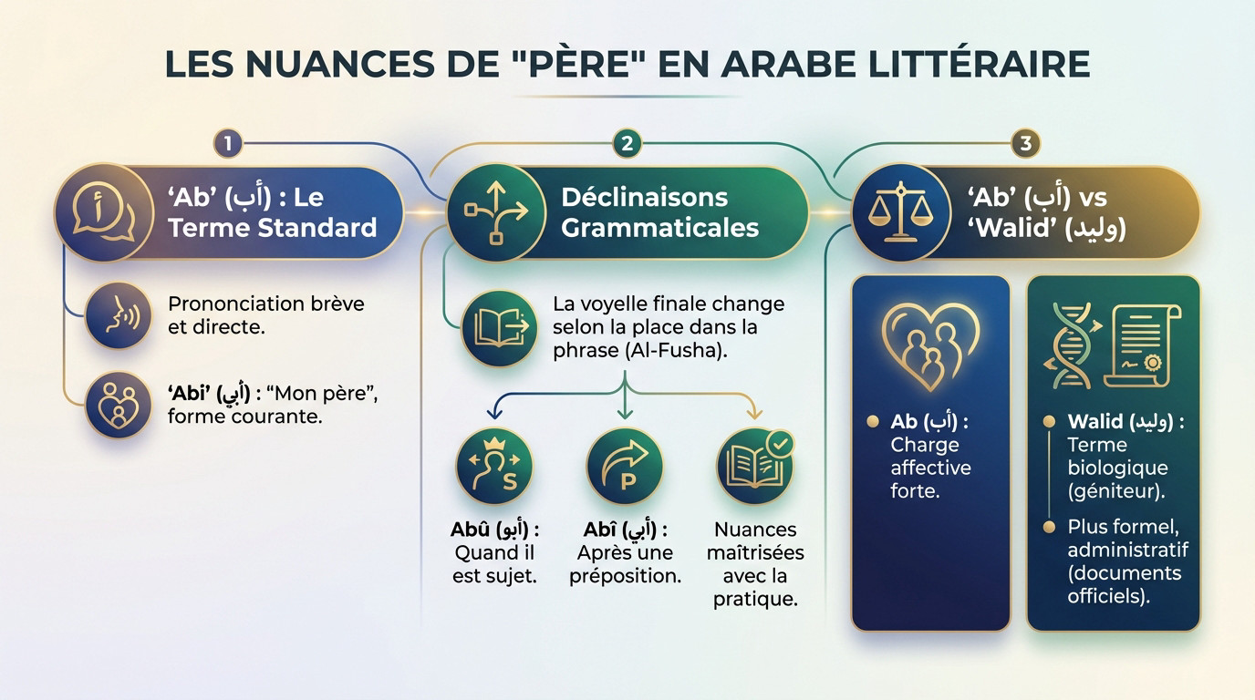 Les différentes nuances pour dire père en arabe littéraire