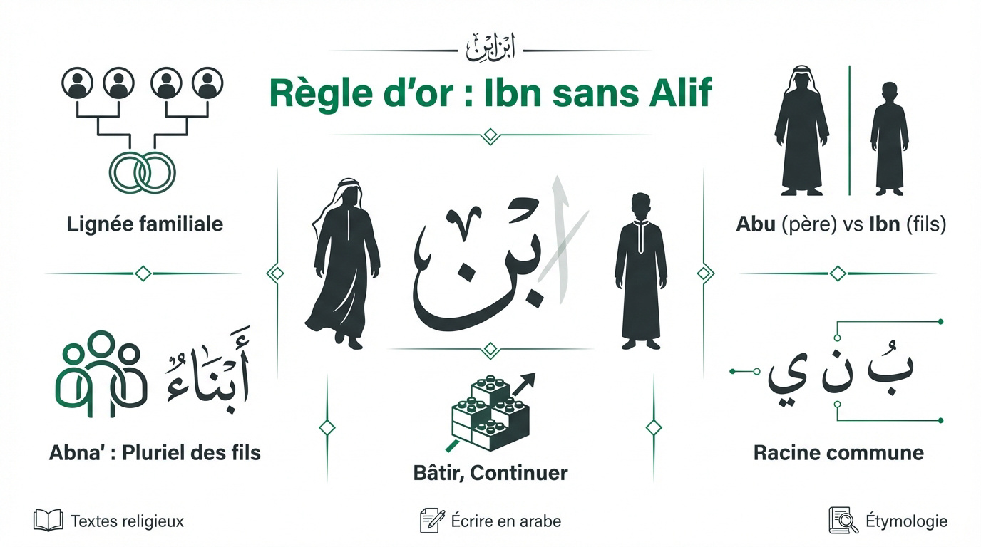 Règle d'écriture du mot fils en arabe sans Alif